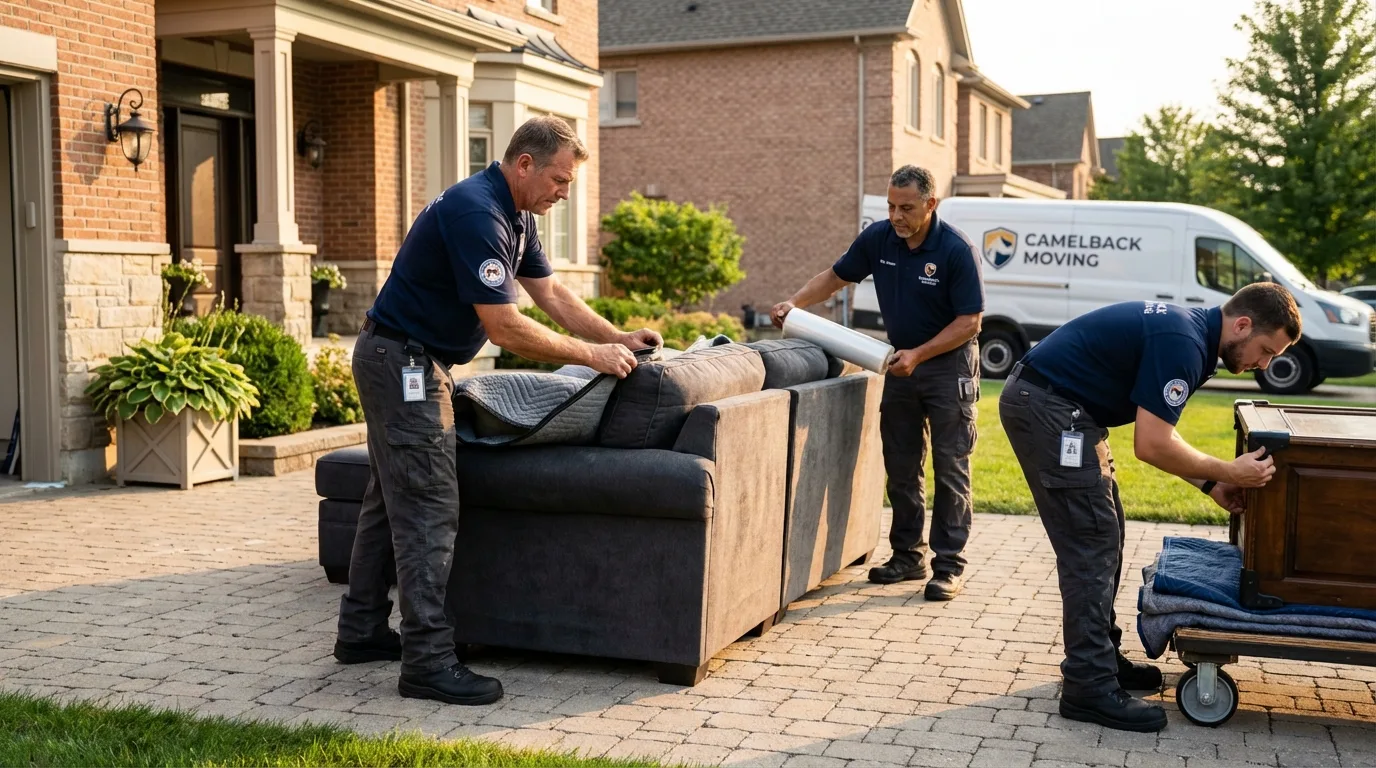 Large estate moving crew wrapping furniture in Rocky Mount, NC