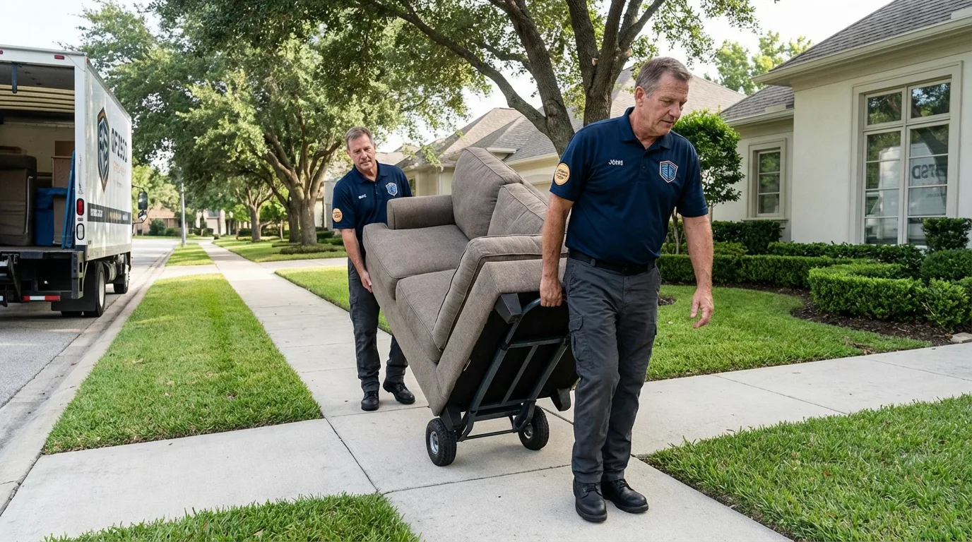 Local residential moving crew loading furniture in Rocky Mount, NC